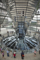 Germany, Berlin, Mitte, Reichstag building with glass dome deisgned by Norman Foster.