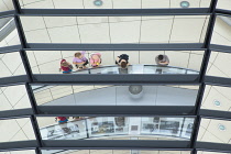 Germany, Berlin, Mitte, Reichstag building with glass dome deisgned by Norman Foster.