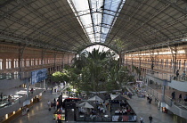 Spain, Madrid, The botanical garden inside the terminus of the Atocha Railway Station.