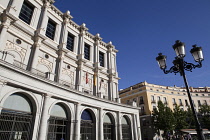 Spain, Madrid, The rear of the Teatro Real Opera House in the Plaza de Oriente.