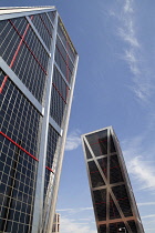 Spain, Madrid, Puerta de Europa at Plaza de Castilla.