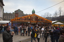 Ireland, North, Belfast, Christmas international food market in the grounds of the city hall.