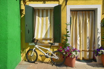 Italy, Veneto, Burano Island, Colourful doorway.