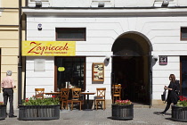 Poland, Warsaw, Nowy Swiat, Exterior of Zapiecek Pierogy restaurant.