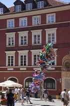 Poland, Warsaw, Old Town, Balloon vendor.