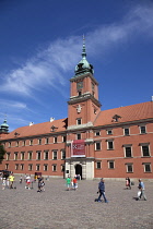 Poland, Warsaw, Old Town, Plac Zamkowy, Arkady Kubickiego, Red Brick Royal Castle.