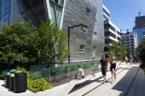 USA, New York State, New York City, Manhattan, The High Line public park on disused elevated railway track in the meat packing district.