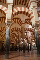 Spain, Andalucia, Cordoba, The Hypostyle Hall of the Mezquita Cathedral.