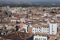 Spain, Andalucia, Granada, Panorama of the city from Mirador de la Lona in the Albayzin district.