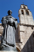 Spain, Andalucia, Granada, Statue of Fray Luis de Granada in front of Iglesia de Santo Domingo.