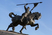 Spain, Andalucia, Seville, Statue of Rodrigo Diaz de Vivar known as El Cid Campeador.