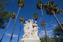 Spain, Andalucia, Seville, Statue representing the Arts in La Glorieta de Covadonga.