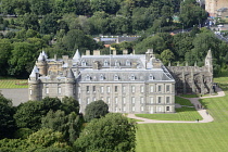 Scotland, Edinburgh, Palace of Holyroodhouse, view from Holyrood Park.