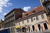 Croatia, Zagreb, Old town, Trams travelling on  Ilica toward Josipa Jelacica Square.