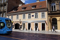 Croatia, Zagreb, Old town, Trams travelling on  Ilica toward Josipa Jelacica Square.