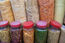 India, Delhi, Savoury snacks, chat and nuts, for sale in the old city of Delhi.