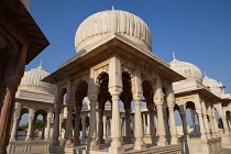 India, Rajasthan, Bikaner, Royal Cenotaphs at Devikund near Bikaner.