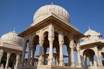 India, Rajasthan, Bikaner, Royal Cenotaphs at Devikund near Bikaner.