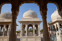 India, Rajasthan, Bikaner, Royal Cenotaphs at Devikund near Bikaner.