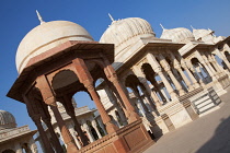 India, Rajasthan, Bikaner, Royal Cenotaphs at Devikund near Bikaner.