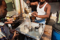 India, Bengal, Kolkata, Chai vendor in Sadar Bazaar, Kolkata.