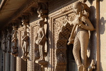 India, Madhya Pradesh, Maheshwar, Statues at the Ahilya Fort in Maheshwar.