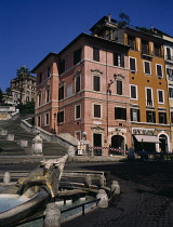 Italy, Lazio, Rome, Poet John Keats House built 1934 next to the fountain by Bernini at the Spanish Steps.