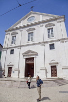 Portugal, Estremadura, Lisbon, Bairro Alto, Exterior of Sao Roque church.