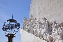 Portugal, Estredmadura, Lisbon, Belem, Monument to the Discoveries built in 1960 to commemorate the 500th anniversary of the death of Henry the Navigator.