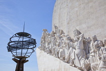 Portugal, Estredmadura, Lisbon, Belem, Monument to the Discoveries built in 1960 to commemorate the 500th anniversary of the death of Henry the Navigator.