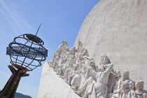 Portugal, Estredmadura, Lisbon, Belem, Monument to the Discoveries built in 1960 to commemorate the 500th anniversary of the death of Henry the Navigator.