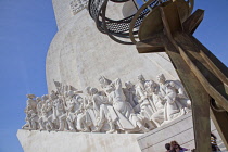 Portugal, Estredmadura, Lisbon, Belem, Monument to the Discoveries built in 1960 to commemorate the 500th anniversary of the death of Henry the Navigator.