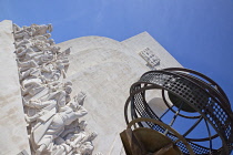 Portugal, Estredmadura, Lisbon, Belem, Monument to the Discoveries built in 1960 to commemorate the 500th anniversary of the death of Henry the Navigator.