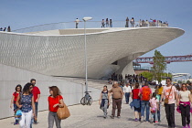 Portugal, Estredmadura, Lisbon, Belem, MAAT, Museum of Art, Architecture and Technology on the banks of the river Tagus housed in former power station with new section design by Amanda Levete.