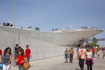 Portugal, Estredmadura, Lisbon, Belem, MAAT, Museum of Art, Architecture and Technology on the banks of the river Tagus housed in former power station with new section design by Amanda Levete.