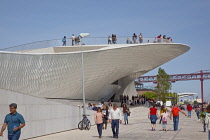 Portugal, Estredmadura, Lisbon, Belem, MAAT, Museum of Art, Architecture and Technology on the banks of the river Tagus housed in former power station with new section design by Amanda Levete.