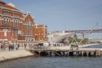 Portugal, Estredmadura, Lisbon, Belem, MAAT, Museum of Art, Architecture and Technology on the banks of the river Tagus housed in former power station with new section design by Amanda Levete.