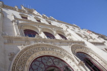 Portugal, Estredmadura, Lisbon, Baixa, Ornate entrance to Rossio railway station.