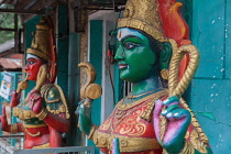 India, Tamil Nadu, Kumbakonam, Statues of hindu gods at the Nagesvara Swami Temple.