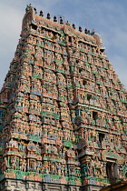 India, Tamil Nadu, Kumbakonam, The gopuram at the Adi Kumbeswarar temple.