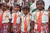 India, Tamil Nadu, Tanjore, Thanjavur, A group of school children in Tanjore, Thanjavur, .