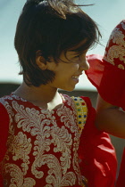 Qatar, People, Young Girl in traditional dress.