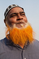 India, New Delhi, Portrait of a muslim man in the old city of Delhi.