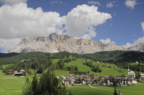 Italy, Trentino Alto Adige, Badia Valley, view of St Leonard.