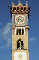 Italy, Trentino Alto Adige, Cavalese, clocktower.