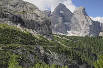 Italy, Trentino Alto Adige, Marmolada, mountain views from Lake Fedaia.