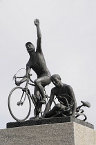 Italy, Lombardy, Lake Como, Madonna di Ghisallo, Cyclist monument.