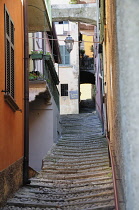 Italy, Lombardy, Lake Como, Varenna, narrow streets.