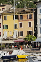 Italy, Lombardy, Lake Garda, Gargnano, harbour & waterfront.