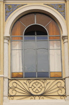 Italy, Lombardy, Lake Garda, Gargnano, window detail.